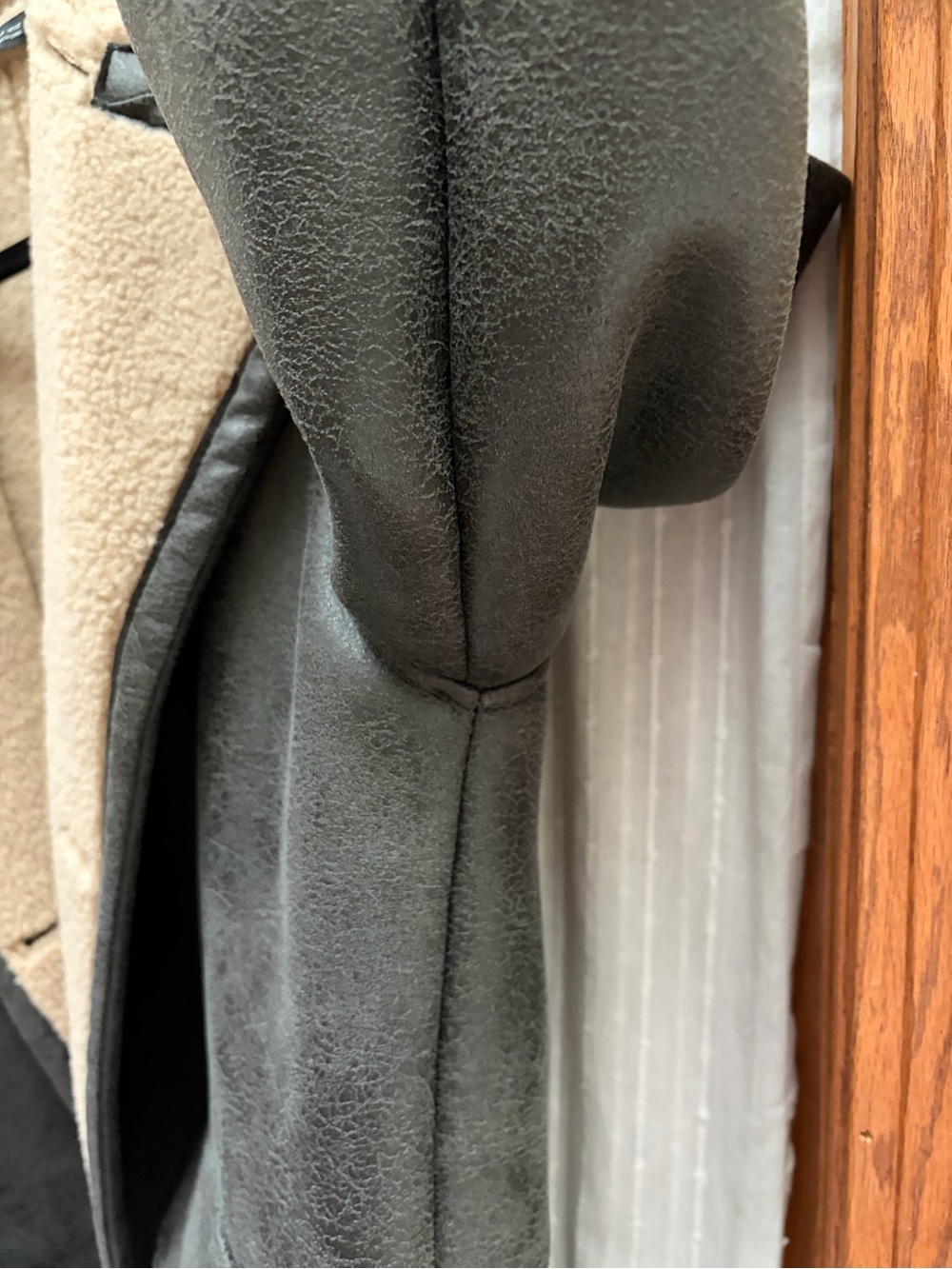 ZARA Oversized fit Faux Shearling Lined Double Breasted Faux Suede Jacket Coat - Picture 12 of 16
